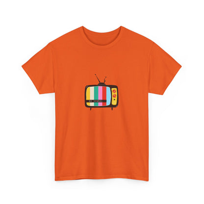 Retro TV Graphic Heavy Cotton Tee, Vintage Style Shirt, Gift for TV Lovers, Casual Wear, Fun Summer Tee, Graphic Tee