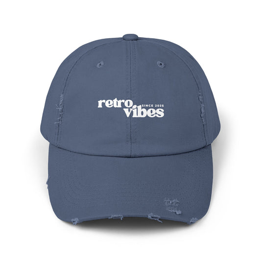 Retro Vibes Distressed Unisex Cap, Vintage Baseball Hat, Streetwear Accessory, Casual Headwear, Perfect for Festivals and Daily Wear