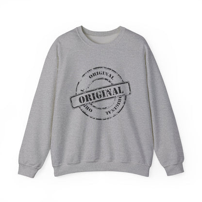 Original Stamp Crewneck Sweatshirt | Cozy Gift for Friends, Unisex Sweater, Fall Layering, Casual Fashion, Original Design
