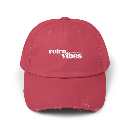 Retro Vibes Distressed Unisex Cap, Vintage Baseball Hat, Streetwear Accessory, Casual Headwear, Perfect for Festivals and Daily Wear