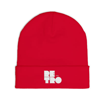 Retro Embroidered Knit Beanie, Cozy Winter Hat, Fashionable Beanie, Stylish Headwear, Perfect Gift for Him or Her