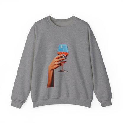 Elegant Wine Glass Crewneck Sweatshirt | Cozy Gift for Friends, Casual Style, Perfect for Wine Lovers, Relaxing Nights In, Birthday Gift