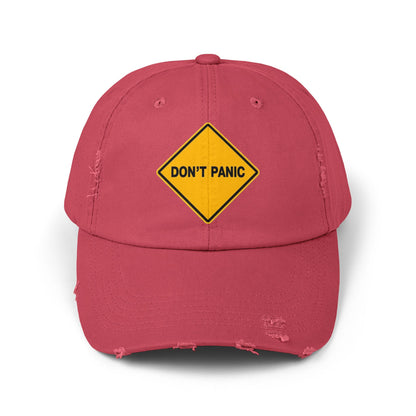 Don't Panic Distressed Cap, Unisex Funny Cap, Casual Hat for Daily Wear, Gift for Friends, Cool Accessory
