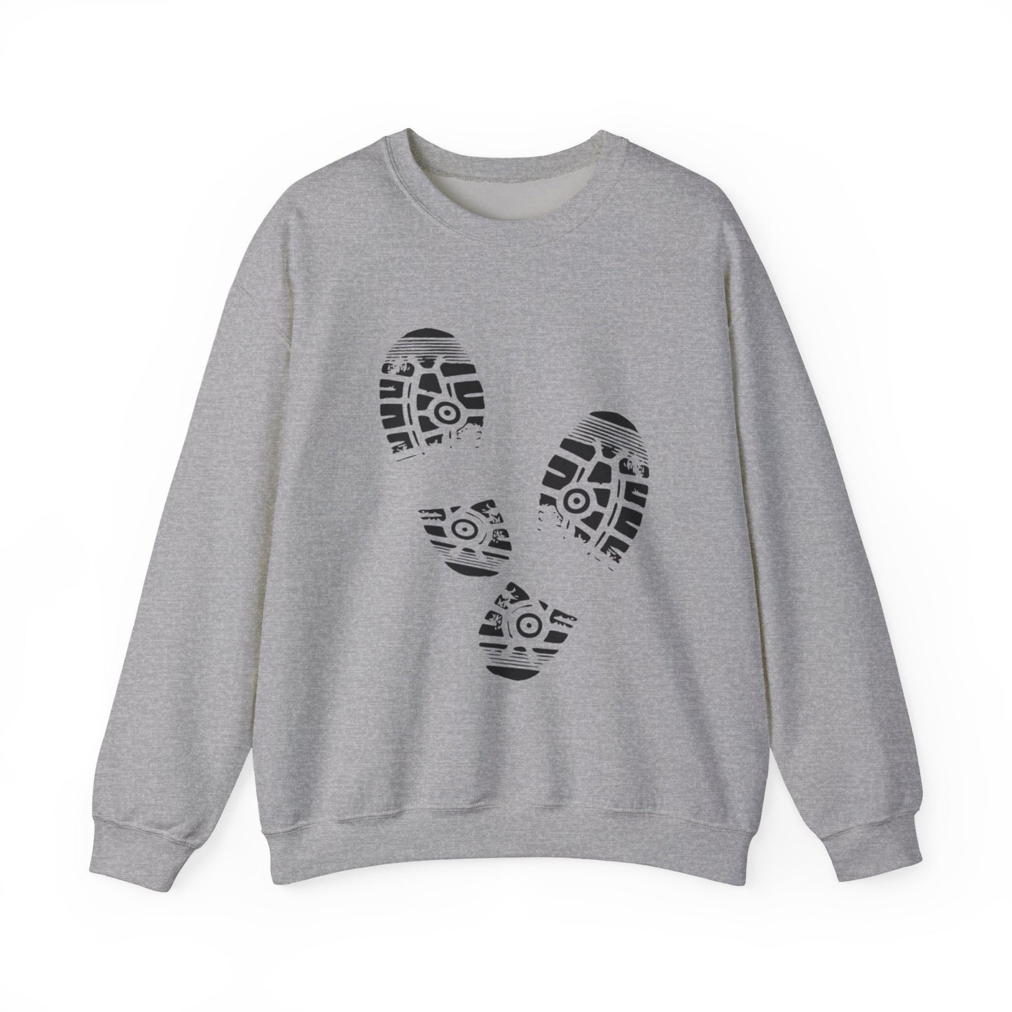 Casual Footprint Crewneck Sweatshirt - Cozy Gift for Nature Lovers, Minimalist Style, Ideal for Fall & Winter, Unisex Fashion