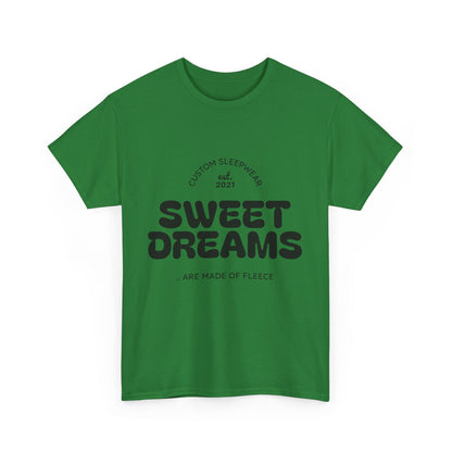 Sweet Dreams Heavy Cotton Tee, Cozy Sleep Shirt, Funny Sleepwear, Gift for Sleep Lovers, Birthday Pajama Top, Unisex T-Shirt