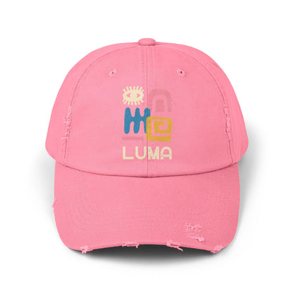 Unisex Distressed Cap with Colorful LUMA Design, Trendy Hat, Casual Wear, Gift for Him/Her, Summer Accessory, Everyday Style