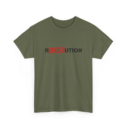 Heavy Cotton Tee - REVOlution Graphic Shirt, Casual Wear, Gift for Change Makers, Bold Statement Tee, Everyday Streetwear