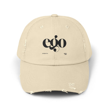 Distressed Unisex Cap with 'Ego' Design | Trendy Everyday Hat, Gift for Fashion Lovers, Casual Wear, Street Style, Personalized Gift