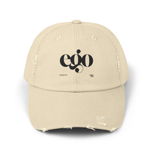Distressed Unisex Cap with 'Ego' Design | Trendy Everyday Hat, Gift for Fashion Lovers, Casual Wear, Street Style, Personalized Gift