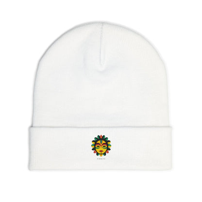 Colorful Embroidered Sun Knit Beanie, Winter Hat, Gift for Her, Festival Accessory, Cozy Cap, Travel Essential