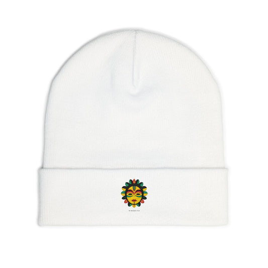 Colorful Embroidered Sun Knit Beanie, Winter Hat, Gift for Her, Festival Accessory, Cozy Cap, Travel Essential