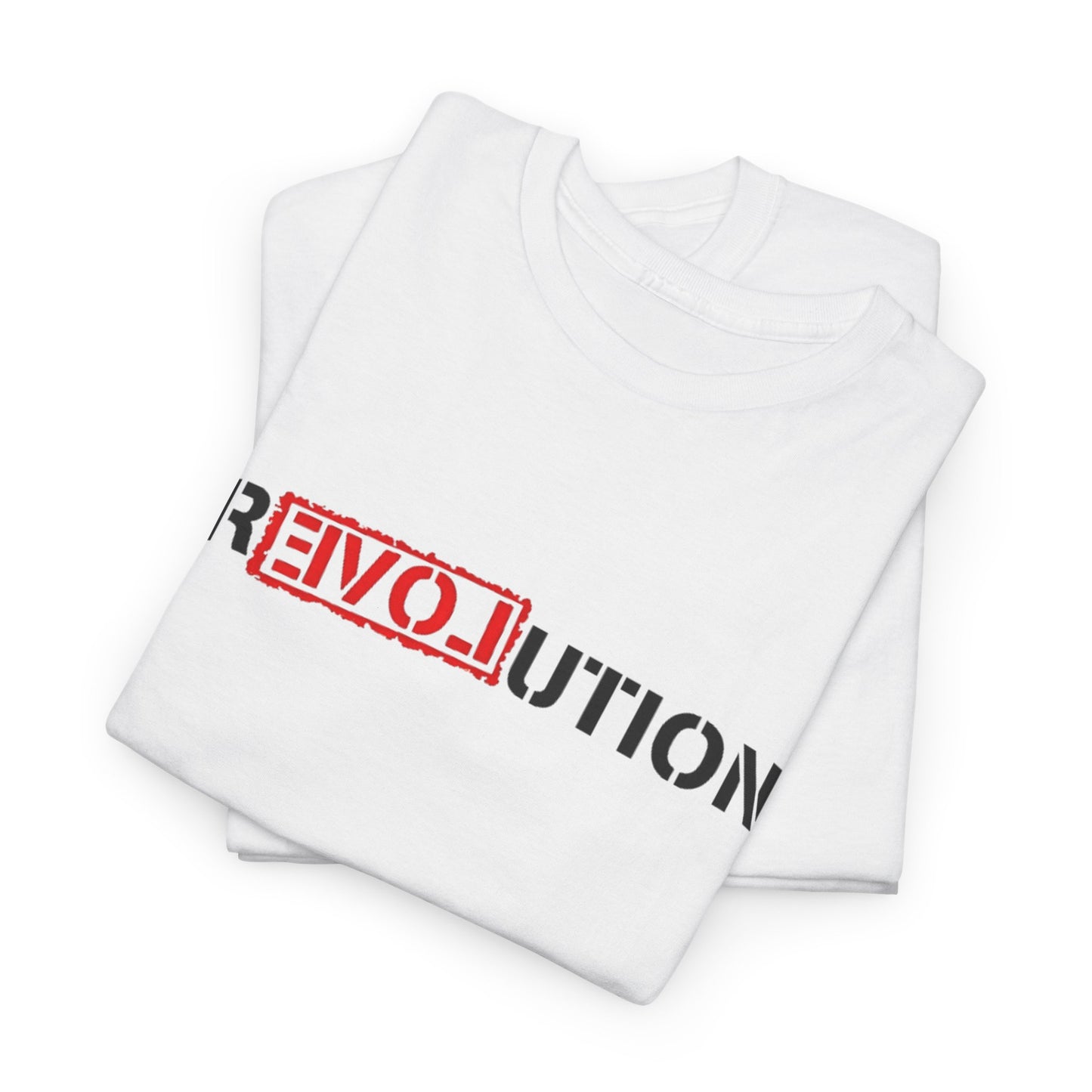 Heavy Cotton Tee with REVO-lution Design - Casual Wear, Statement Shirt, Gift for Activists, Streetwear Essential