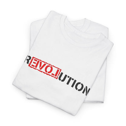Heavy Cotton Tee with REVO-lution Design - Casual Wear, Statement Shirt, Gift for Activists, Streetwear Essential