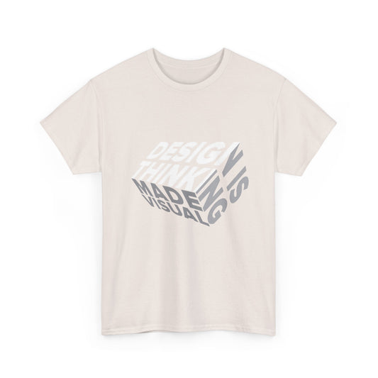 Design Thinking  Heavy Cotton Tee, Casual Graphic Tees, Gift for Designers, Cool Everyday Wear, Unique Art Shirt, Trendy Fashion Top