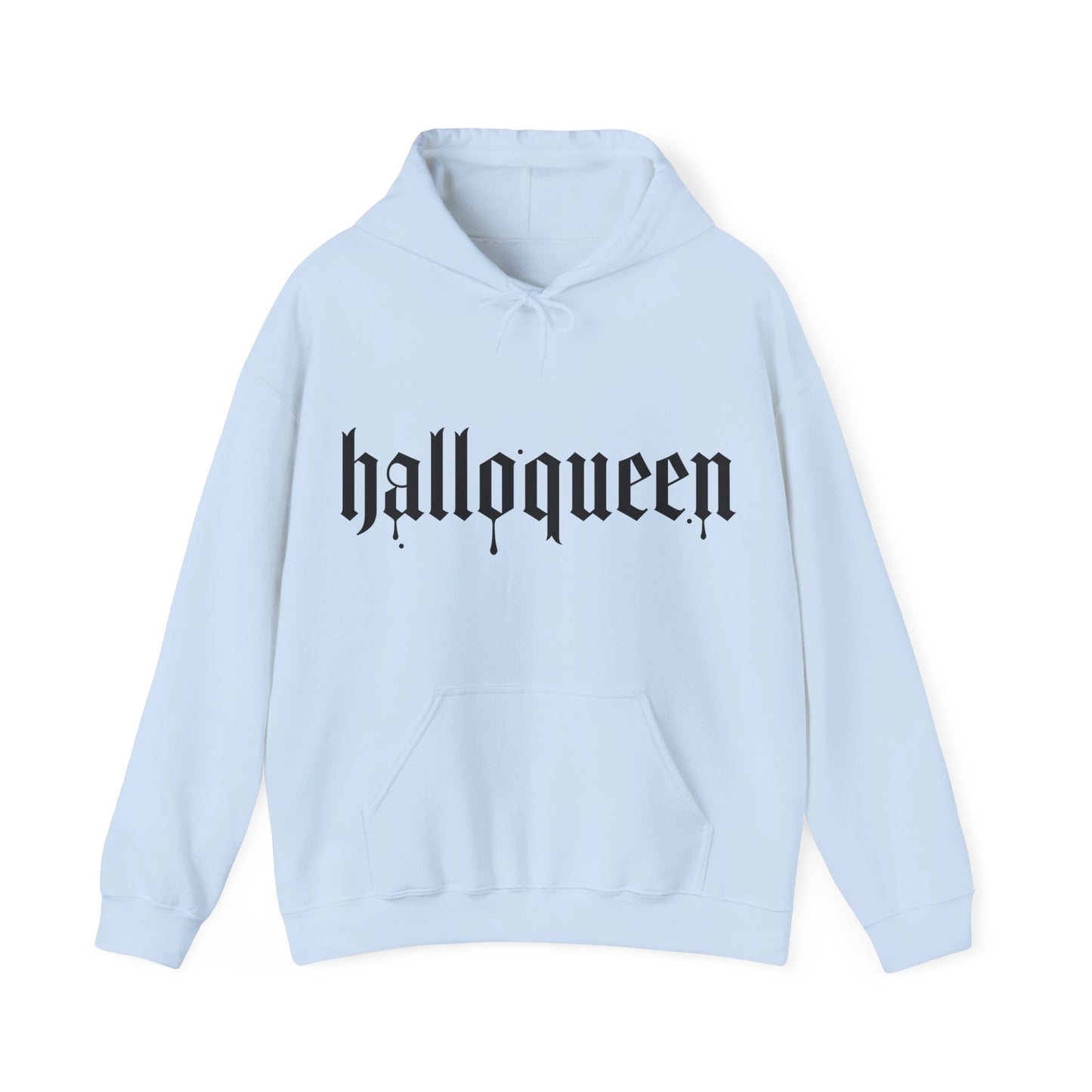 Halloween Hooded Sweatshirt, Halloqueen Pullover, Unisex Fall Apparel, Cozy Halloween Outfit, Spooky Season Gift