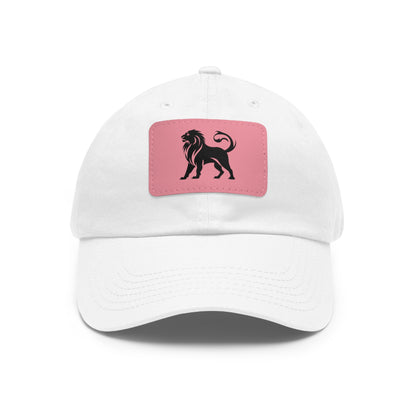 Stylish Dad Hat with Leather Lion Patch - Casual Cap for Everyday Wear, Gifts for Him, Summer Accessories, Adjustable Hat