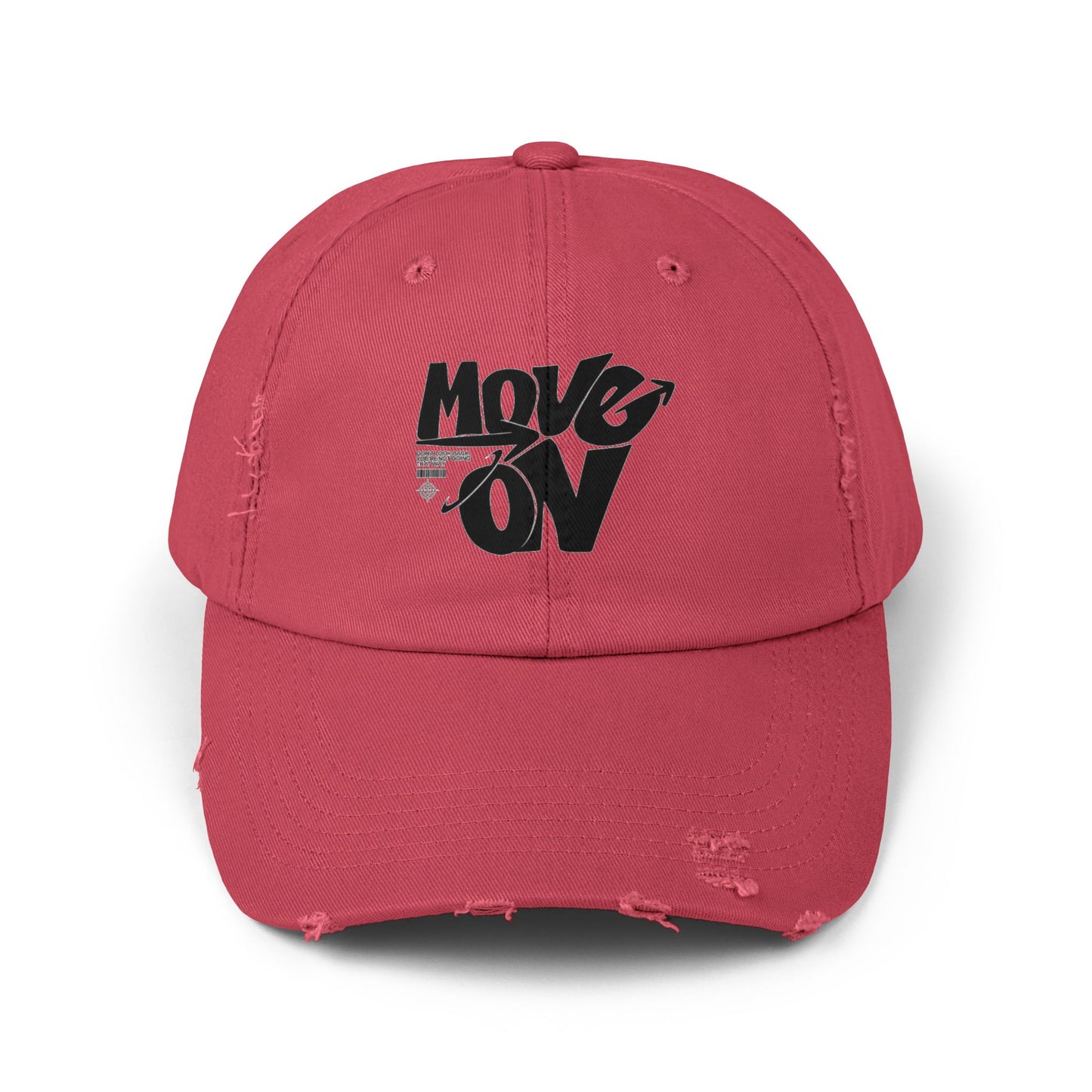 Motivational Distressed Cap: Move On, Casual Hat, Outdoor Gear, Gift for Graduates, Trendy Accessories