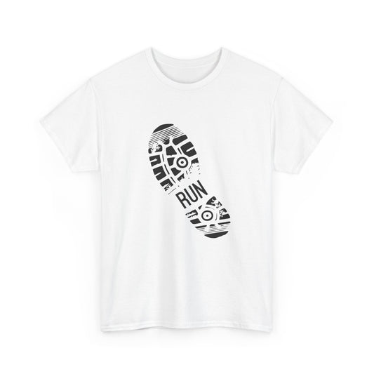 Run Graphic Heavy Cotton Tee - Casual Fitness Wear, Workout Shirt, Gym Apparel, Motivational Tee, Sports Clothing