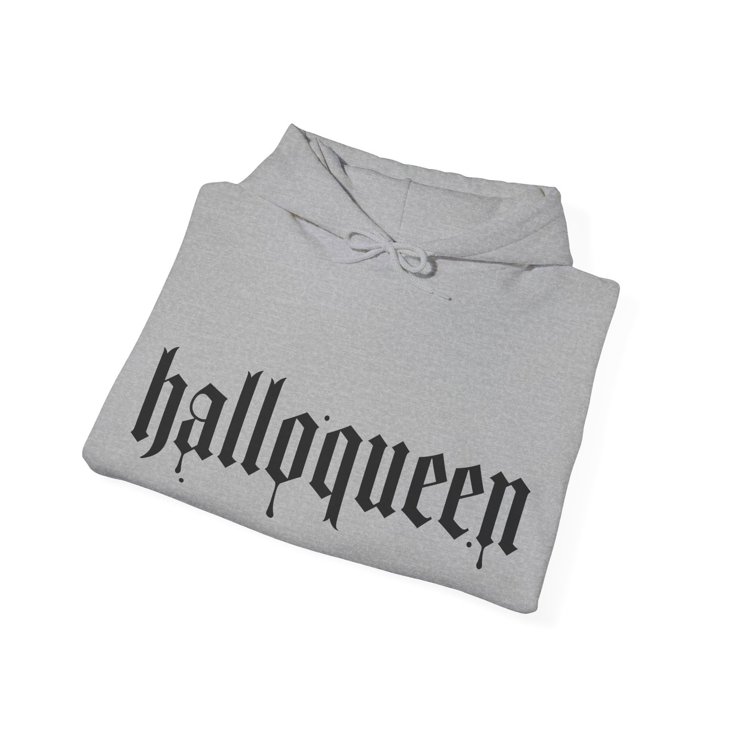 Halloween Hooded Sweatshirt, Halloqueen Pullover, Unisex Fall Apparel, Cozy Halloween Outfit, Spooky Season Gift