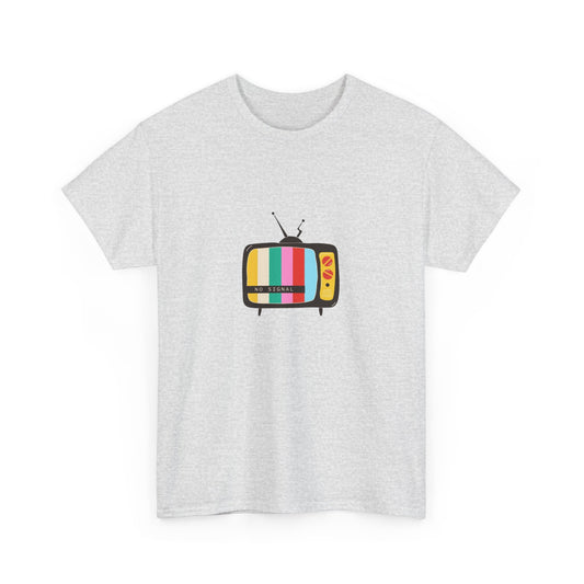 Retro TV Graphic Heavy Cotton Tee, Vintage Style Shirt, Gift for TV Lovers, Casual Wear, Fun Summer Tee, Graphic Tee