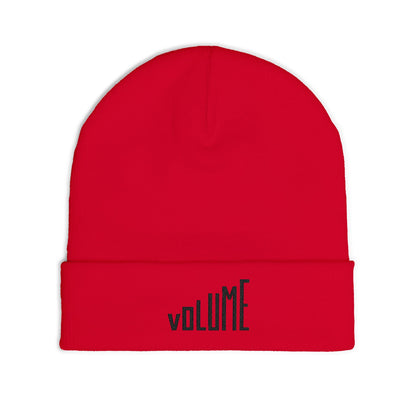 Stylish Knit Beanie - 'VOLUME' Embroidery, Warm Winter Hat, Gift for Music Lovers, Unisex Fashion Accessory, Cozy Beanie