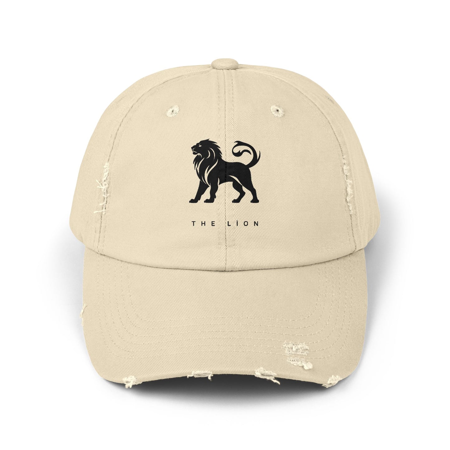 Youthful Distressed Cap with Lion Design, Trendy Hat for Animal Lovers, Casual Summer Accessory, Perfect Gift for Birthdays and Holidays