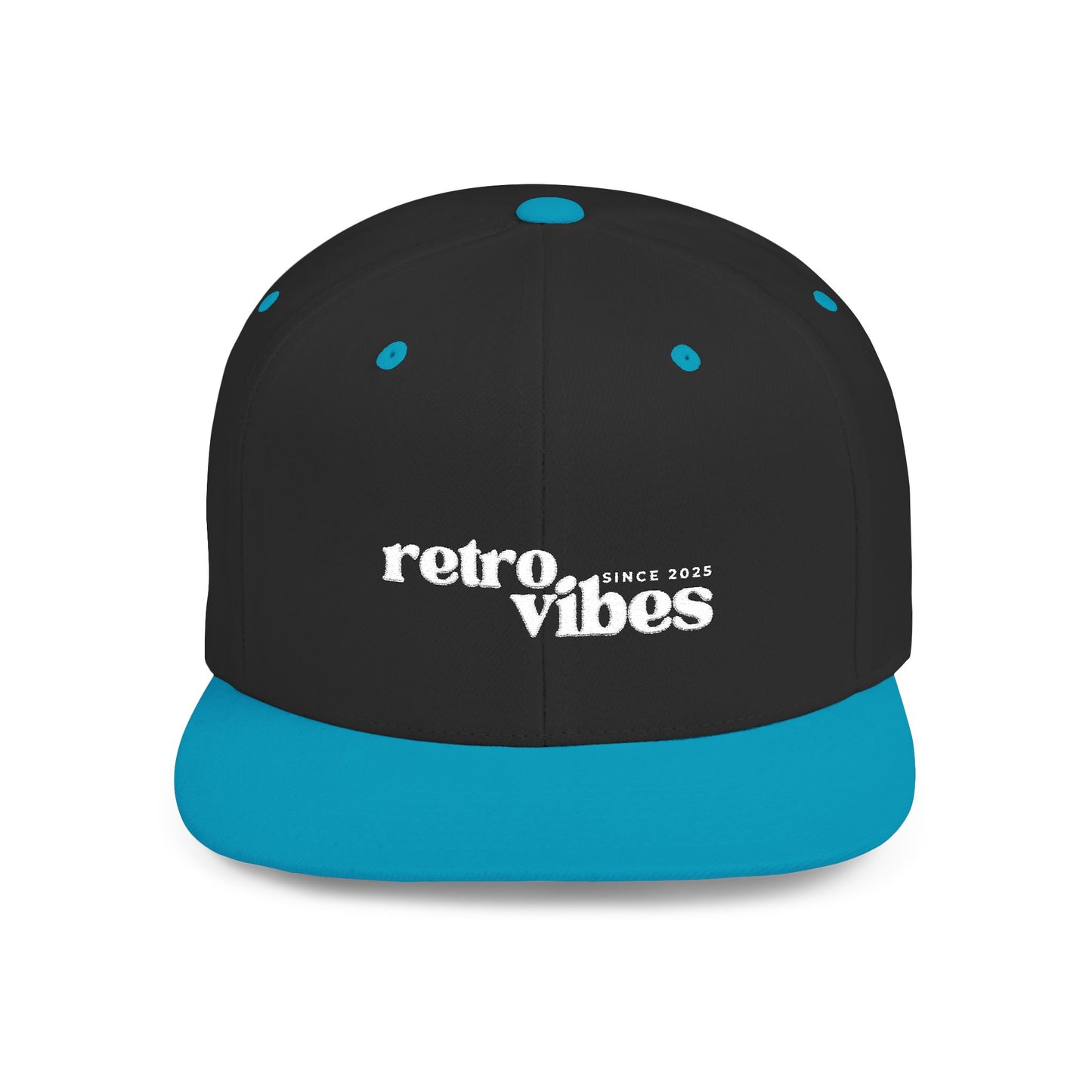Retro Vibes Flat Bill Snapback Cap, Trendy Snapback Hat, Casual Streetwear Accessory, Unique Gift for Him/Her, Perfect for Festivals