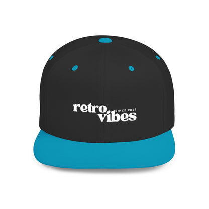 Retro Vibes Flat Bill Snapback Cap, Trendy Snapback Hat, Casual Streetwear Accessory, Unique Gift for Him/Her, Perfect for Festivals