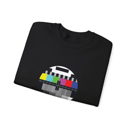 Colorful Retro Test Pattern Sweatshirt, Cozy Graphic Sweater, Unisex Crewneck Apparel, Perfect for Gifting and Everyday Wear