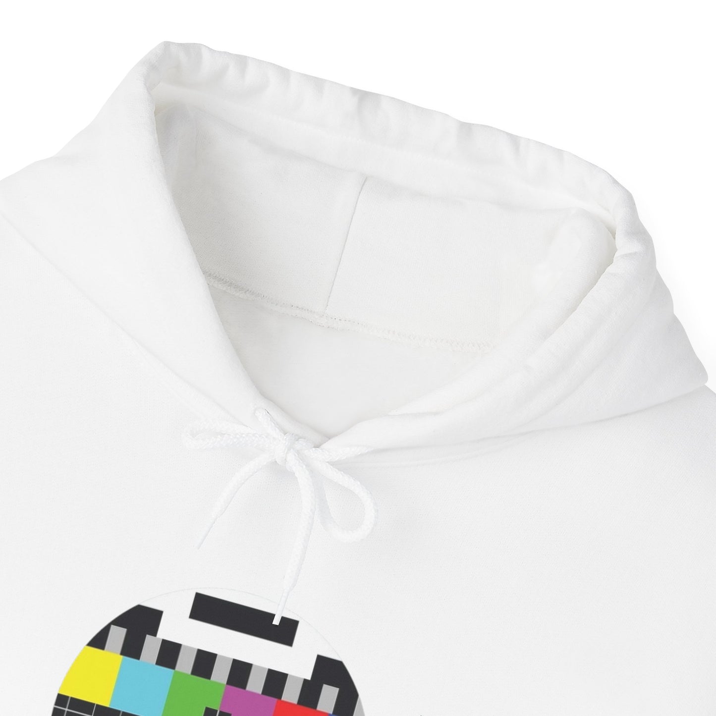 Vintage TV Test Pattern Hoodie, Cozy Unisex Sweatshirt for Home, Unique Gift for Tech Lovers, Retro Apparel, Perfect for Casual Wear