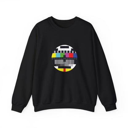Colorful Retro Test Pattern Sweatshirt, Cozy Graphic Sweater, Unisex Crewneck Apparel, Perfect for Gifting and Everyday Wear