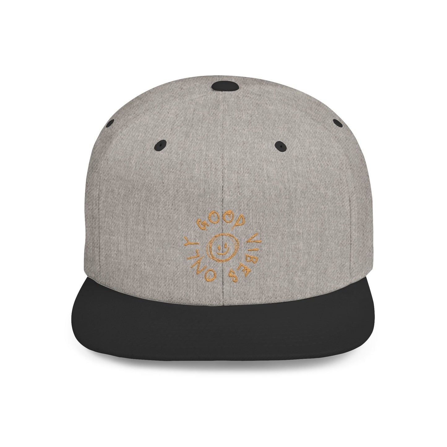 Good Vibe Flat Bill Snapback Cap | Trendy Hat for All Occasions, Cool Gift, Casual Wear, Outdoor Activities, Summer Style