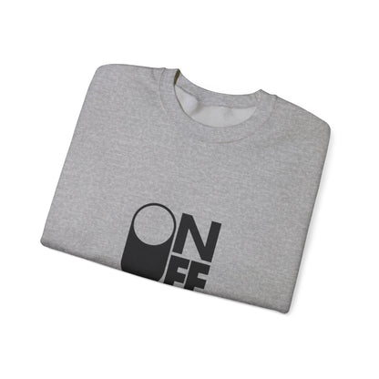 Cozy Unisex Crewneck Sweatshirt with ON/OFF Design, Casual Wear, Gift for Tech Lovers, Fall Style, Everyday Comfort