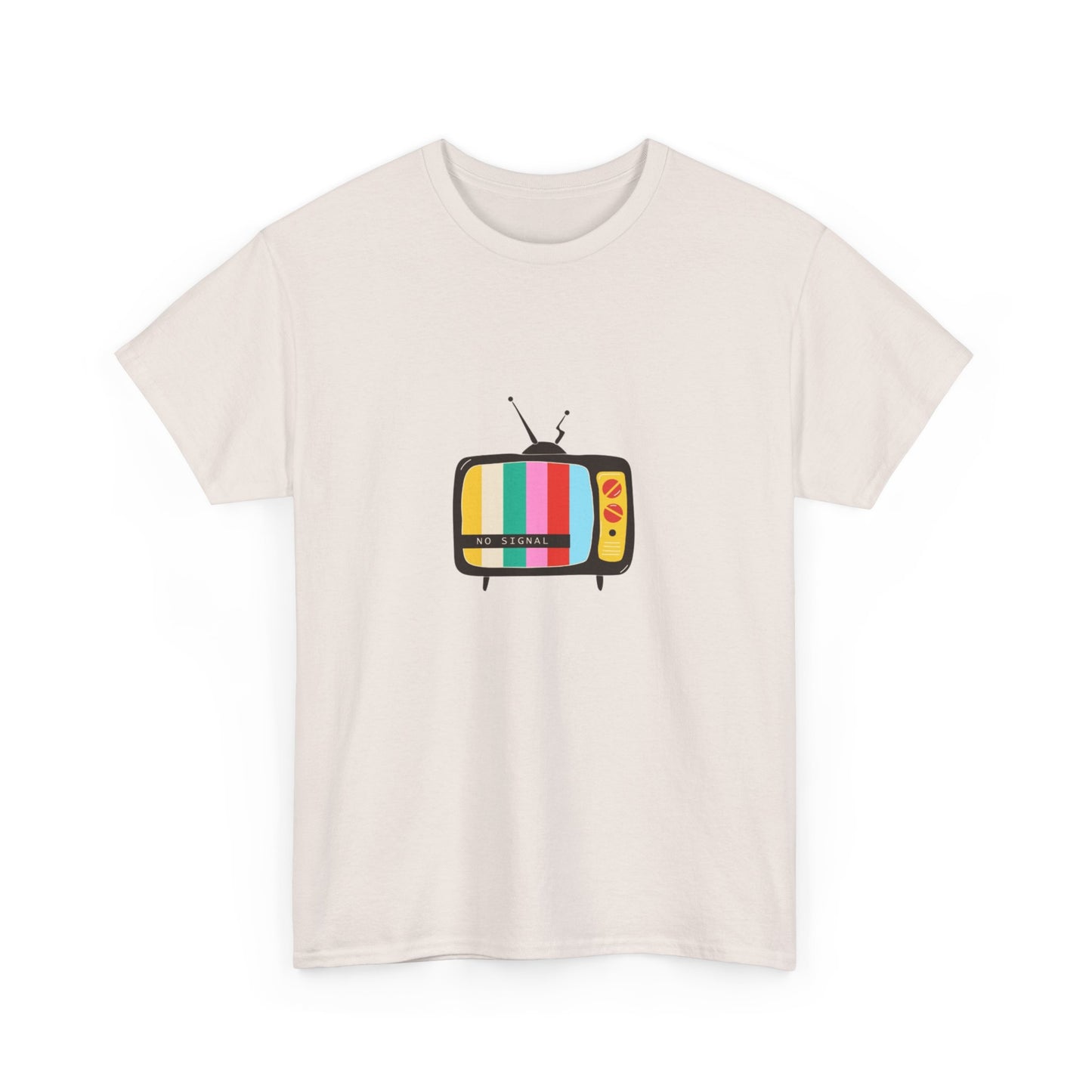 Retro TV Graphic Heavy Cotton Tee, Vintage Style Shirt, Gift for TV Lovers, Casual Wear, Fun Summer Tee, Graphic Tee