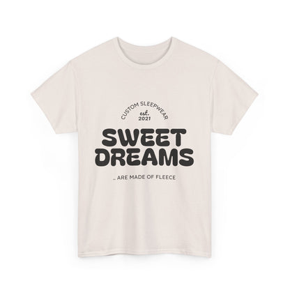 Sweet Dreams Heavy Cotton Tee, Cozy Sleep Shirt, Funny Sleepwear, Gift for Sleep Lovers, Birthday Pajama Top, Unisex T-Shirt