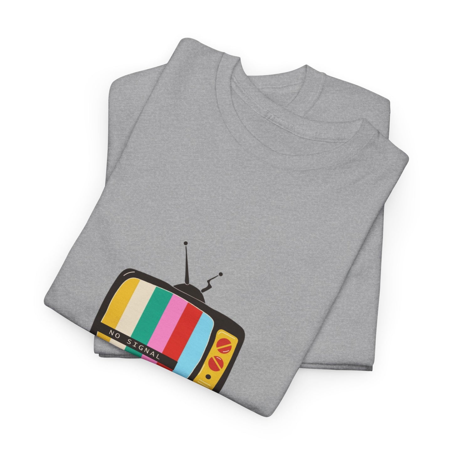 Retro TV Graphic Heavy Cotton Tee, Vintage Style Shirt, Gift for TV Lovers, Casual Wear, Fun Summer Tee, Graphic Tee