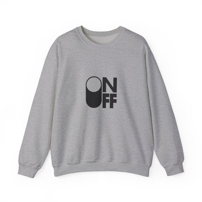 Cozy Unisex Crewneck Sweatshirt with ON/OFF Design, Casual Wear, Gift for Tech Lovers, Fall Style, Everyday Comfort
