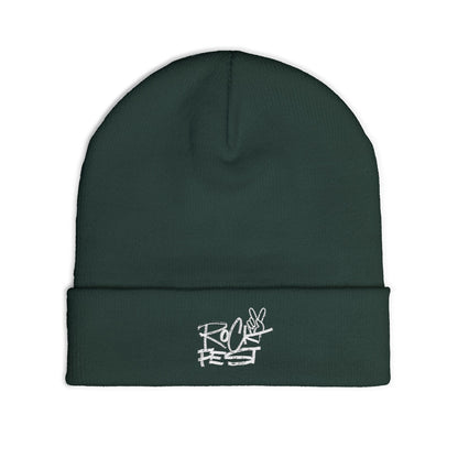 Cozy Embroidered Knit Beanie, Winter Hat, Gift for Her, Beanie with Design, Trendy Knitted Cap