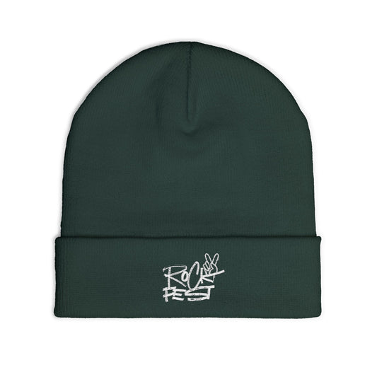 Cozy Embroidered Knit Beanie, Winter Hat, Gift for Her, Beanie with Design, Trendy Knitted Cap