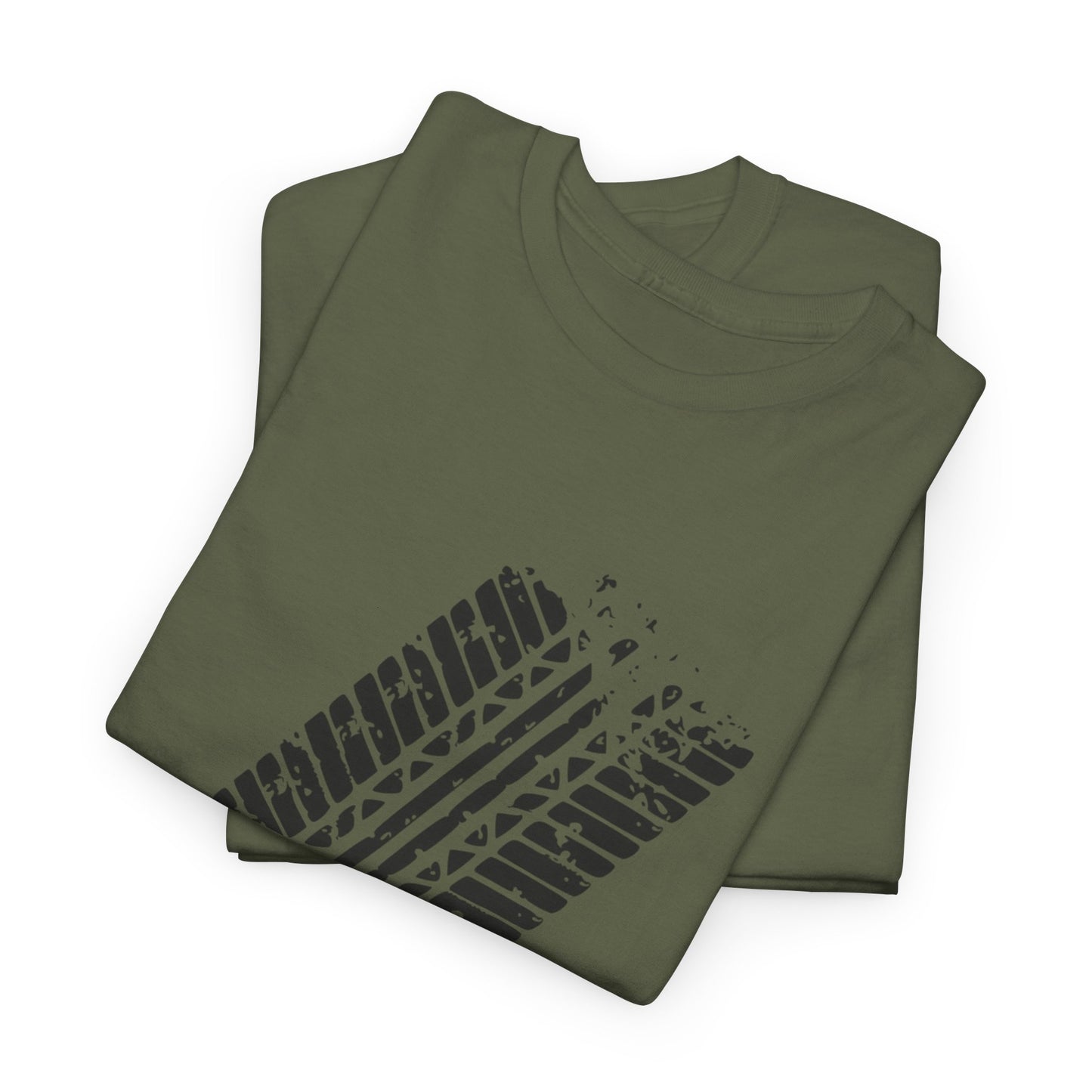 Stylish Heavy Cotton Tee with Bold Tire Track Design | Casual Wear, Streetwear, Gift for Car Lovers, Trendy T-Shirt, Everyday