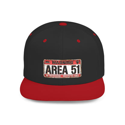 Area 51 Flat Bill Snapback Hat, UFO Fan Gear, Alien Enthusiast Cap, Unique Gift for Sci-Fi Lovers, Cool Statement Accessory