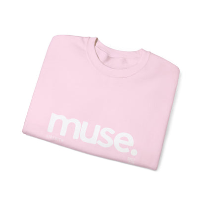 Chic Muse Unisex Heavy Blend Crewneck Sweatshirt, Cozy Casual Style, Gift for Creatives, Fashionable Sweatshirt, Layering Essential