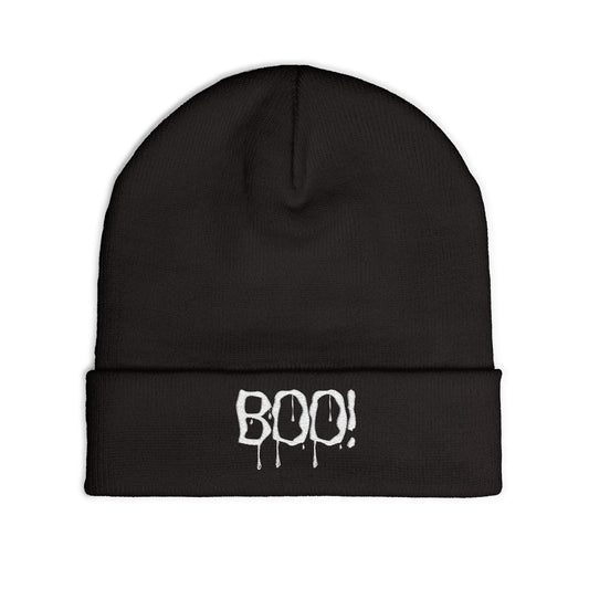 Boo! Embroidered Knit Beanie | Halloween Accessory, Cozy Winter Hat, Gifts for Her, Casual Style, Warm Beanie
