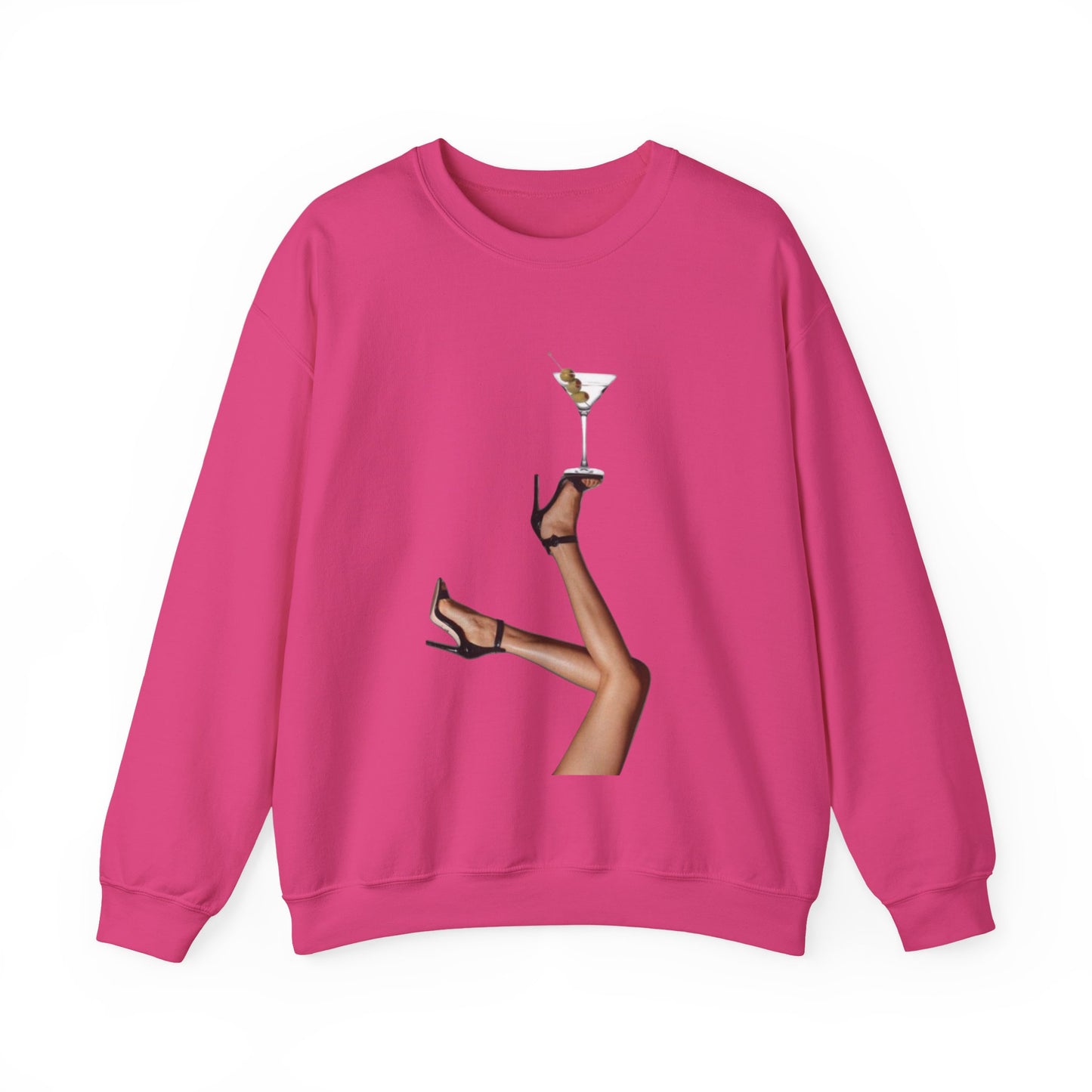 Chic Martini Legs Sweatshirt, Fashion Forward, Cocktail Party Attire, Cozy Unisex Crewneck, Gifts for Her