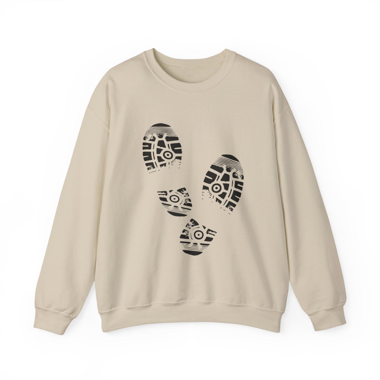 Casual Footprint Crewneck Sweatshirt - Cozy Gift for Nature Lovers, Minimalist Style, Ideal for Fall & Winter, Unisex Fashion