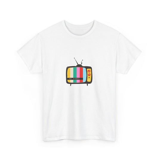 Retro TV Graphic Heavy Cotton Tee, Vintage Style Shirt, Gift for TV Lovers, Casual Wear, Fun Summer Tee, Graphic Tee