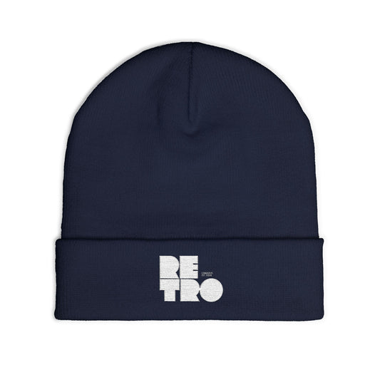 Retro Embroidered Knit Beanie, Cozy Winter Hat, Fashionable Beanie, Stylish Headwear, Perfect Gift for Him or Her