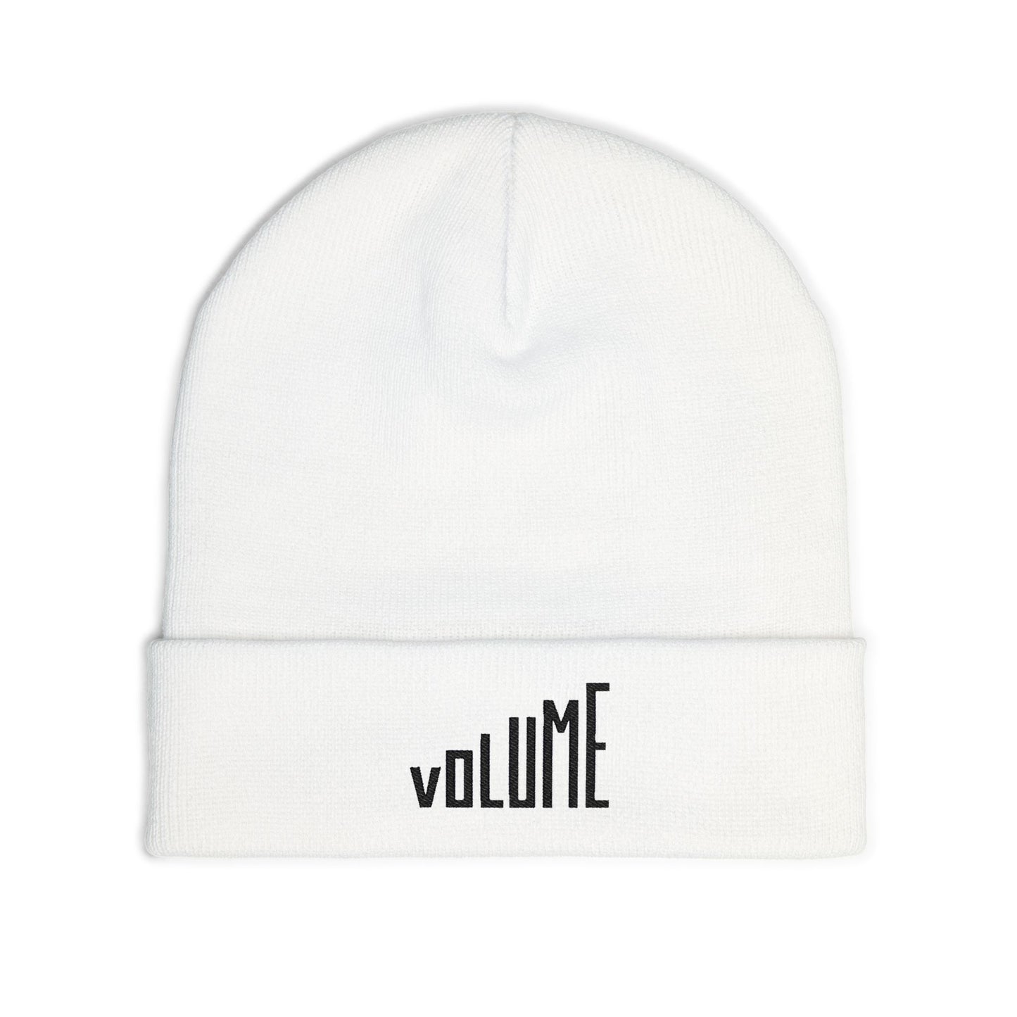 Stylish Knit Beanie - 'VOLUME' Embroidery, Warm Winter Hat, Gift for Music Lovers, Unisex Fashion Accessory, Cozy Beanie