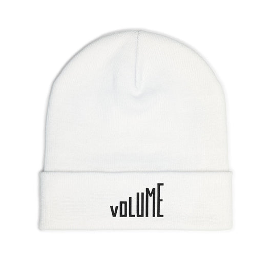 Stylish Knit Beanie - 'VOLUME' Embroidery, Warm Winter Hat, Gift for Music Lovers, Unisex Fashion Accessory, Cozy Beanie