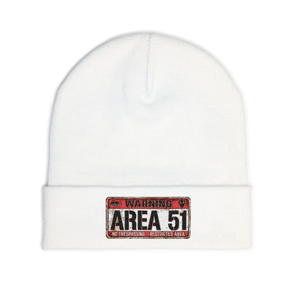 Area 51 Embroidered Knit Beanie, Funny UFO Hat, Winter Fashion Accessory, Cool Gift for Aliens Enthusiasts, Unique Beanie for Men and Women